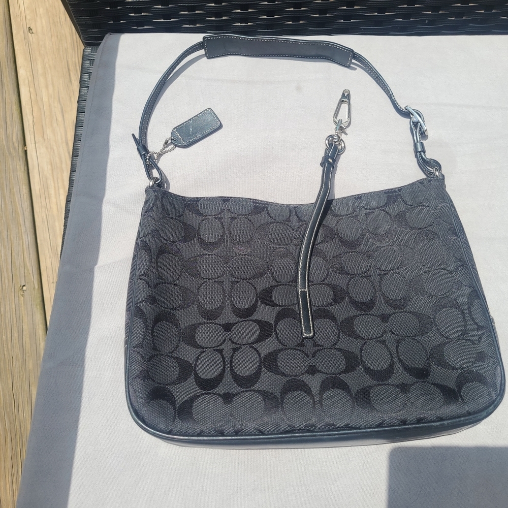 Black Coach Signature Shoulder Bag